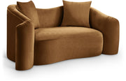 Destin 70" Velvet Upholstered Upholstered Loveseat in Saddle - 44052Saddle-L