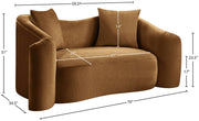 Destin 70" Velvet Upholstered Upholstered Loveseat in Saddle - 44052Saddle-L
