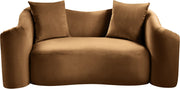Destin 70" Velvet Upholstered Upholstered Loveseat in Saddle - 44052Saddle-L