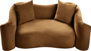 Destin 70" Velvet Upholstered Upholstered Loveseat in Saddle - 44052Saddle-L
