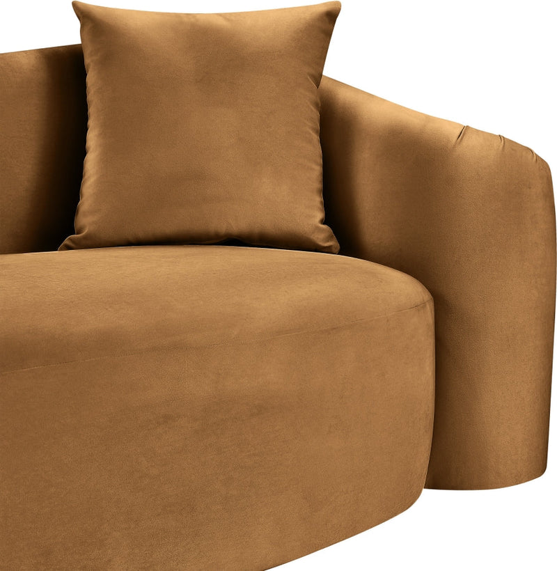 Destin 70" Velvet Upholstered Upholstered Loveseat in Saddle - 44052Saddle-L