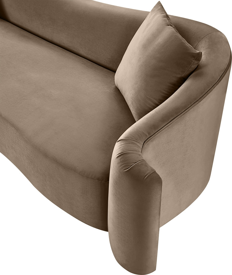 Destin 70" Velvet Upholstered Upholstered Loveseat in Taupe - 44052Taupe-L