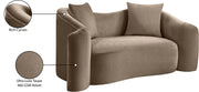 Destin 70" Velvet Upholstered Upholstered Loveseat in Taupe - 44052Taupe-L