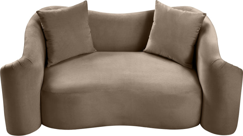 Destin 70" Velvet Upholstered Upholstered Loveseat in Taupe - 44052Taupe-L