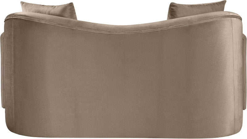 Destin 70" Velvet Upholstered Upholstered Loveseat in Taupe - 44052Taupe-L
