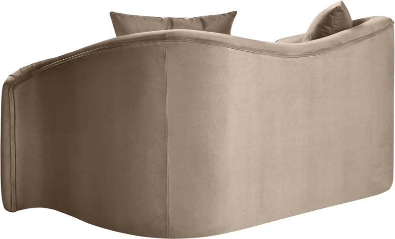 Destin 70" Velvet Upholstered Upholstered Loveseat in Taupe - 44052Taupe-L