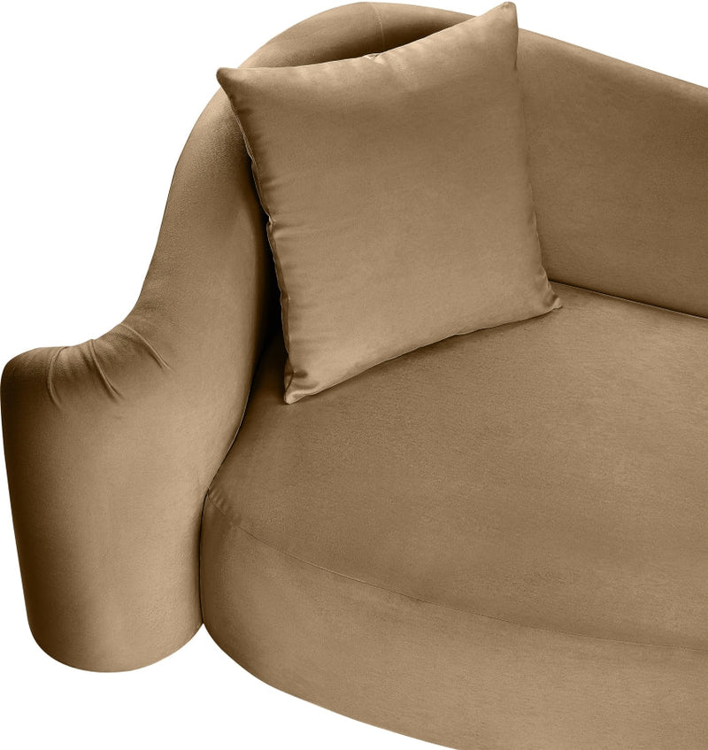 Destin 91" Velvet Upholstered Upholstered Sofa in Beige - 44052Beige-S
