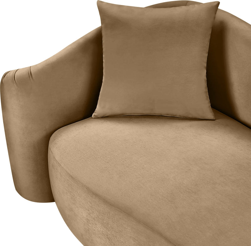 Destin 91" Velvet Upholstered Upholstered Sofa in Beige - 44052Beige-S