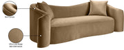 Destin 91" Velvet Upholstered Upholstered Sofa in Beige - 44052Beige-S