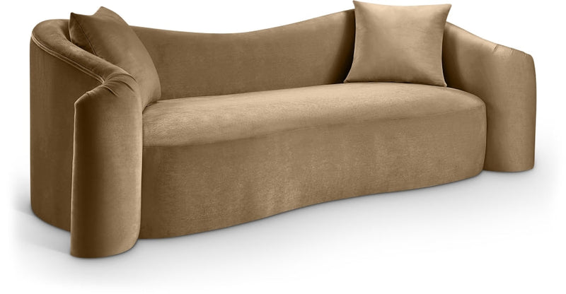 Destin 91" Velvet Upholstered Upholstered Sofa in Beige - 44052Beige-S