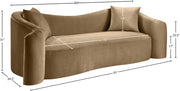 Destin 91" Velvet Upholstered Upholstered Sofa in Beige - 44052Beige-S