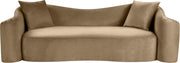 Destin 91" Velvet Upholstered Upholstered Sofa in Beige - 44052Beige-S