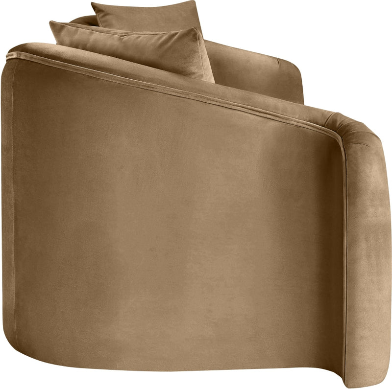 Destin 91" Velvet Upholstered Upholstered Sofa in Beige - 44052Beige-S