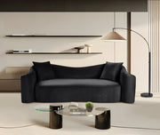 Destin 91" Velvet Upholstered Upholstered Sofa in Black - 44052Black-S