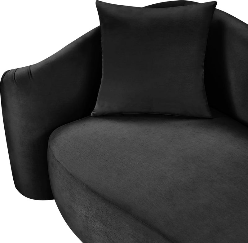 Destin 91" Velvet Upholstered Upholstered Sofa in Black - 44052Black-S