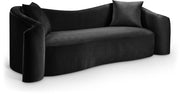 Destin 91" Velvet Upholstered Upholstered Sofa in Black - 44052Black-S