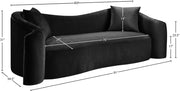 Destin 91" Velvet Upholstered Upholstered Sofa in Black - 44052Black-S