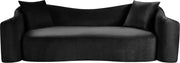 Destin 91" Velvet Upholstered Upholstered Sofa in Black - 44052Black-S