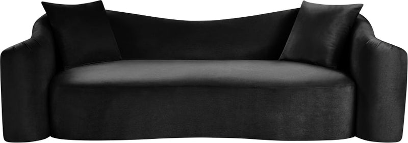 Destin 91" Velvet Upholstered Upholstered Sofa in Black - 44052Black-S