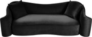 Destin 91" Velvet Upholstered Upholstered Sofa in Black - 44052Black-S