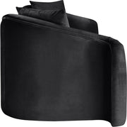Destin 91" Velvet Upholstered Upholstered Sofa in Black - 44052Black-S
