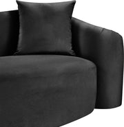 Destin 91" Velvet Upholstered Upholstered Sofa in Black - 44052Black-S