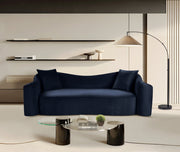 Destin 91" Velvet Upholstered Upholstered Sofa in Blue - 44052Navy-S
