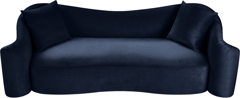 Destin 91" Velvet Upholstered Upholstered Sofa in Blue - 44052Navy-S