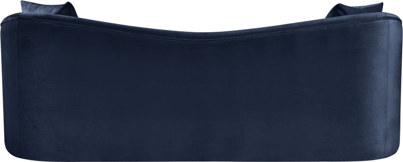 Destin 91" Velvet Upholstered Upholstered Sofa in Blue - 44052Navy-S