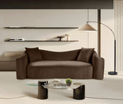 Destin 91" Velvet Upholstered Upholstered Sofa in Brown - 44052Brown-S