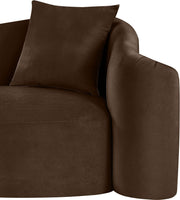 Destin 91" Velvet Upholstered Upholstered Sofa in Brown - 44052Brown-S