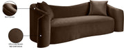 Destin 91" Velvet Upholstered Upholstered Sofa in Brown - 44052Brown-S