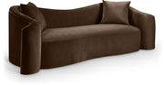 Destin 91" Velvet Upholstered Upholstered Sofa in Brown - 44052Brown-S