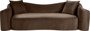 Destin 91" Velvet Upholstered Upholstered Sofa in Brown - 44052Brown-S
