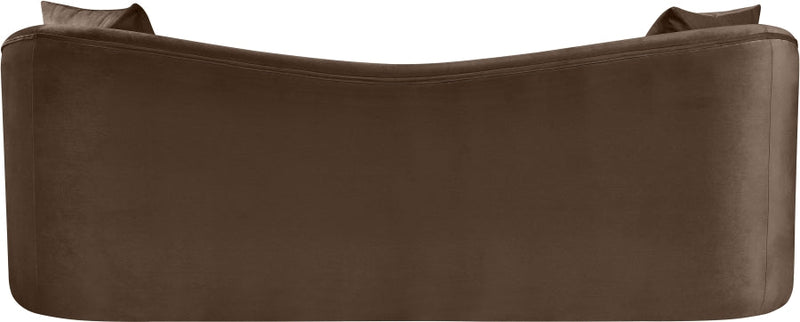 Destin 91" Velvet Upholstered Upholstered Sofa in Brown - 44052Brown-S