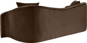 Destin 91" Velvet Upholstered Upholstered Sofa in Brown - 44052Brown-S