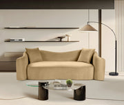 Destin 91" Velvet Upholstered Upholstered Sofa in Camel - 44052Camel-S