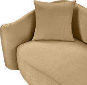 Destin 91" Velvet Upholstered Upholstered Sofa in Camel - 44052Camel-S