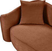 Destin 91" Velvet Upholstered Upholstered Sofa in Cognac - 44052Cognac-S