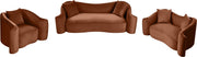 Destin 91" Velvet Upholstered Upholstered Sofa in Cognac - 44052Cognac-S