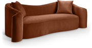 Destin 91" Velvet Upholstered Upholstered Sofa in Cognac - 44052Cognac-S