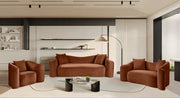 Destin 91" Velvet Upholstered Upholstered Sofa in Cognac - 44052Cognac-S
