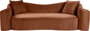 Destin 91" Velvet Upholstered Upholstered Sofa in Cognac - 44052Cognac-S
