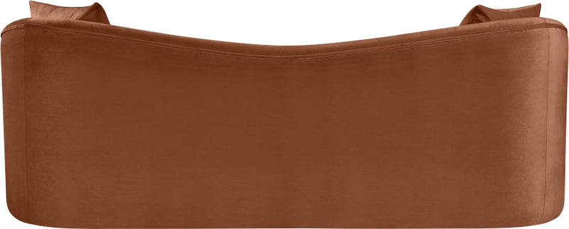 Destin 91" Velvet Upholstered Upholstered Sofa in Cognac - 44052Cognac-S