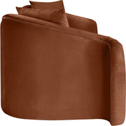 Destin 91" Velvet Upholstered Upholstered Sofa in Cognac - 44052Cognac-S