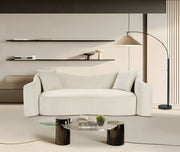 Destin 91" Velvet Upholstered Upholstered Sofa in Cream - 44052Cream-S