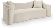 Destin 91" Velvet Upholstered Upholstered Sofa in Cream - 44052Cream-S