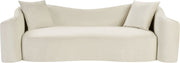 Destin 91" Velvet Upholstered Upholstered Sofa in Cream - 44052Cream-S