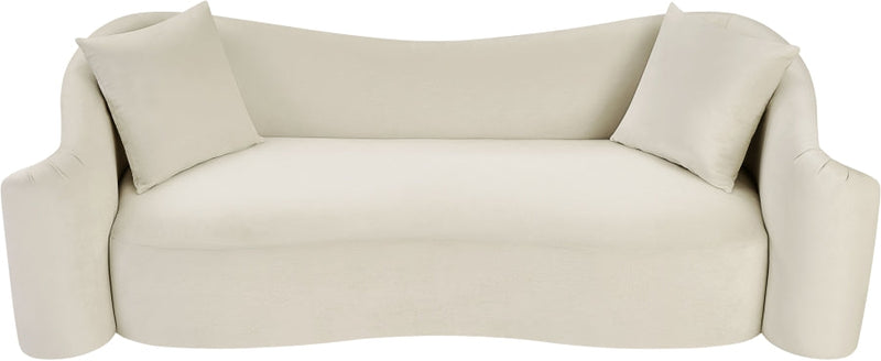 Destin 91" Velvet Upholstered Upholstered Sofa in Cream - 44052Cream-S