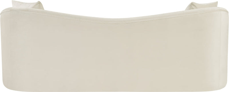 Destin 91" Velvet Upholstered Upholstered Sofa in Cream - 44052Cream-S